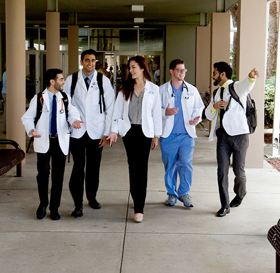 NSU Osteopathic Students walking together