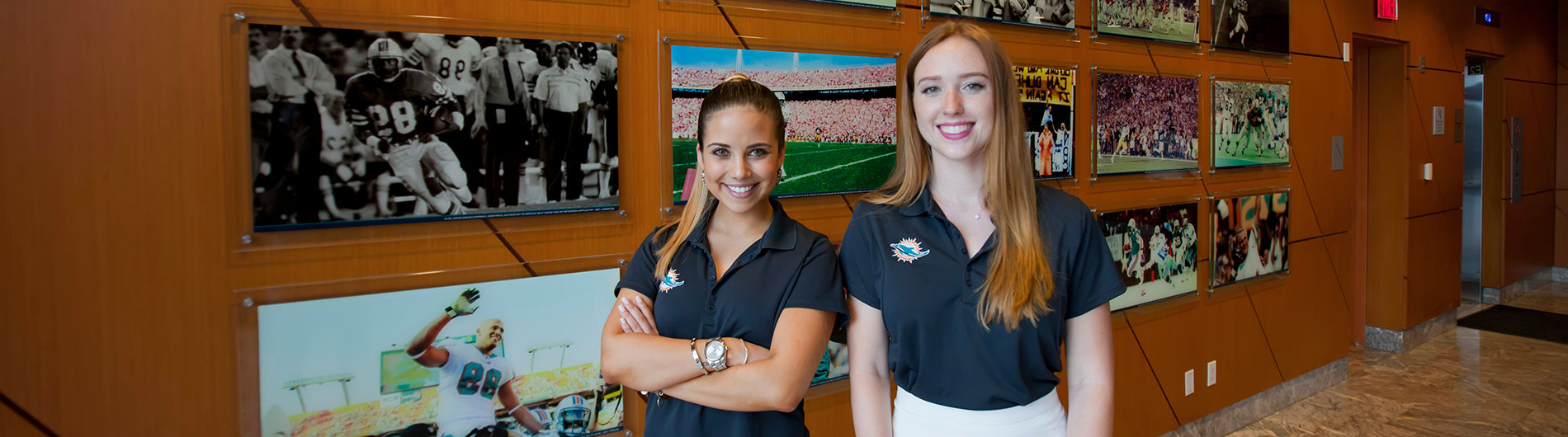 NSU students at Miami Dolphins internship